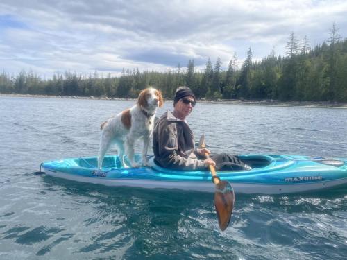 Yaking to shore for a walk