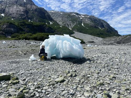 Ice bergy stranded at low tide